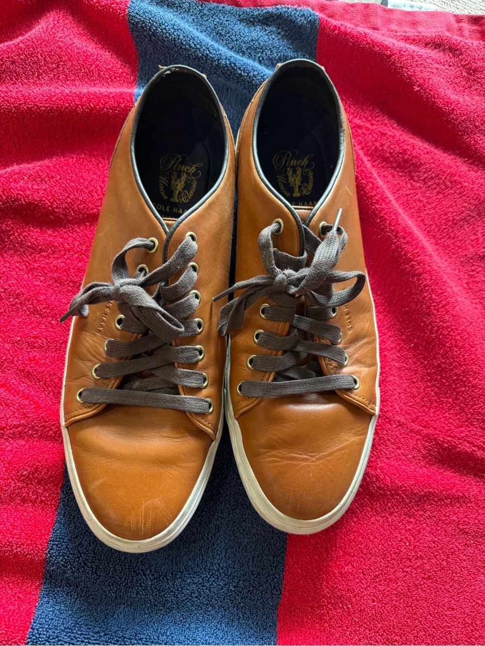 Cole Haan Men’s Tan Leather Low-Top Sneakers